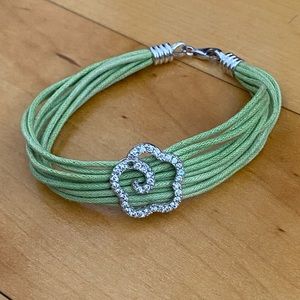 Anthropologie Green Flower Bracelet